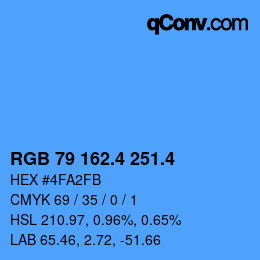 カラーコード: RGB 79 162.4 251.4 | qconv.com
