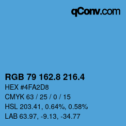カラーコード: RGB 79 162.8 216.4 | qconv.com