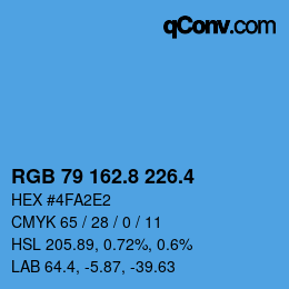 カラーコード: RGB 79 162.8 226.4 | qconv.com
