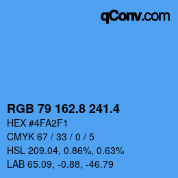 カラーコード: RGB 79 162.8 241.4 | qconv.com