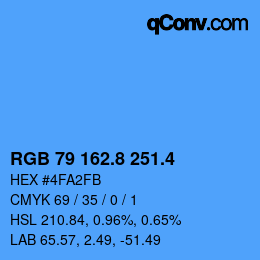 カラーコード: RGB 79 162.8 251.4 | qconv.com