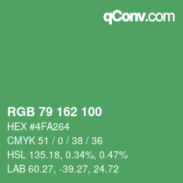 Código de color: RGB 79 162 100 | qconv.com
