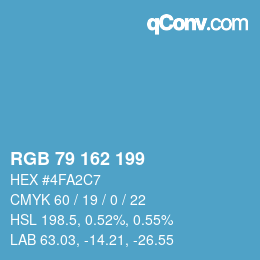 カラーコード: RGB 79 162 199 | qconv.com