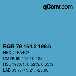 カラーコード: RGB 79 164.2 199.6 | qconv.com