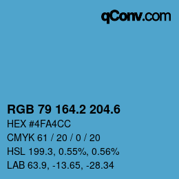 カラーコード: RGB 79 164.2 204.6 | qconv.com