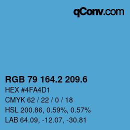 カラーコード: RGB 79 164.2 209.6 | qconv.com