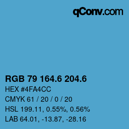 カラーコード: RGB 79 164.6 204.6 | qconv.com