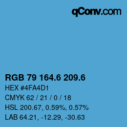 カラーコード: RGB 79 164.6 209.6 | qconv.com