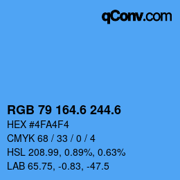カラーコード: RGB 79 164.6 244.6 | qconv.com