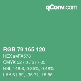 カラーコード: RGB 79 165 120 | qconv.com