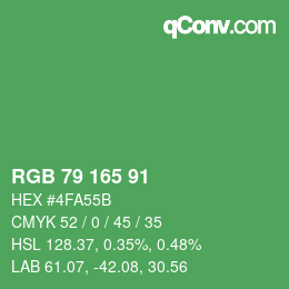 Farbcode: RGB 79 165 91 | qconv.com