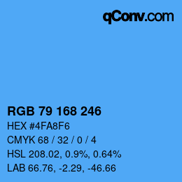 カラーコード: RGB 79 168 246 | qconv.com