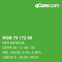 Color code: RGB 79 172 58 | qconv.com