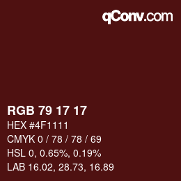 Color code: RGB 79 17 17 | qconv.com