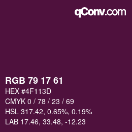 Color code: RGB 79 17 61 | qconv.com