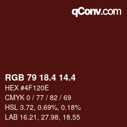 カラーコード: RGB 79 18.4 14.4 | qconv.com