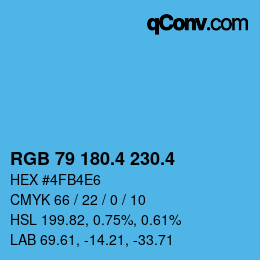 カラーコード: RGB 79 180.4 230.4 | qconv.com