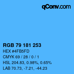Color code: RGB 79 181 253 | qconv.com
