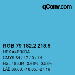 カラーコード: RGB 79 182.2 218.6 | qconv.com