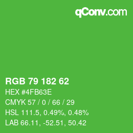 Farbcode: RGB 79 182 62 | qconv.com
