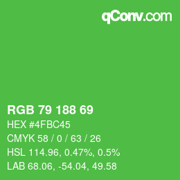 Color code: RGB 79 188 69 | qconv.com