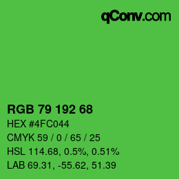 Color code: RGB 79 192 68 | qconv.com