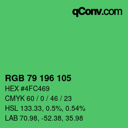 Color code: RGB 79 196 105 | qconv.com