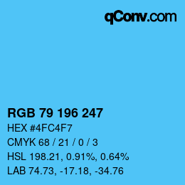 Color code: RGB 79 196 247 | qconv.com