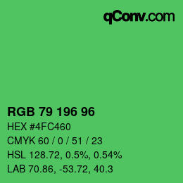 カラーコード: RGB 79 196 96 | qconv.com