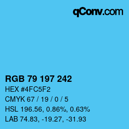 カラーコード: RGB 79 197 242 | qconv.com