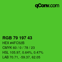 Color code: RGB 79 197 43 | qconv.com