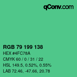 Color code: RGB 79 199 138 | qconv.com