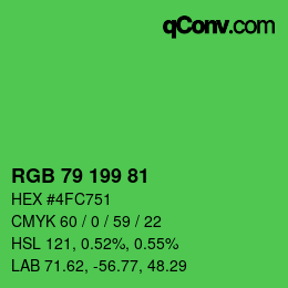 カラーコード: RGB 79 199 81 | qconv.com