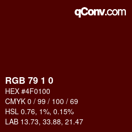 カラーコード: RGB 79 1 0 | qconv.com