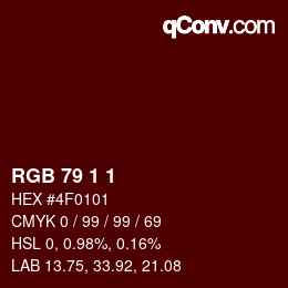 Color code: RGB 79 1 1 | qconv.com