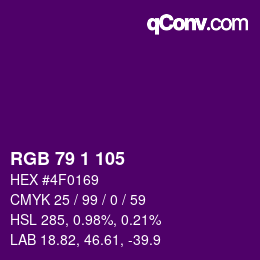 Color code: RGB 79 1 105 | qconv.com