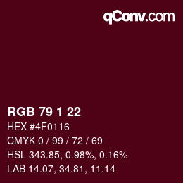 Color code: RGB 79 1 22 | qconv.com