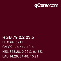 カラーコード: RGB 79 2.2 23.6 | qconv.com