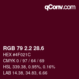 カラーコード: RGB 79 2.2 28.6 | qconv.com
