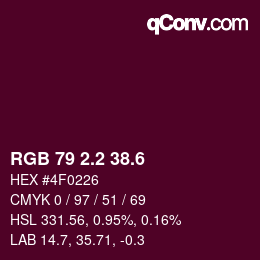 カラーコード: RGB 79 2.2 38.6 | qconv.com