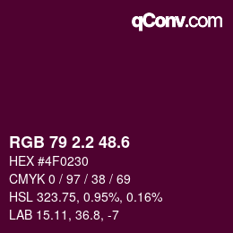 カラーコード: RGB 79 2.2 48.6 | qconv.com