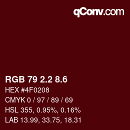 カラーコード: RGB 79 2.2 8.6 | qconv.com