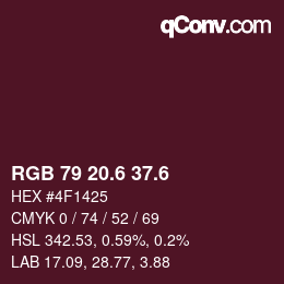 カラーコード: RGB 79 20.6 37.6 | qconv.com