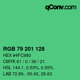 Color code: RGB 79 201 128 | qconv.com