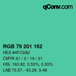 Color code: RGB 79 201 162 | qconv.com