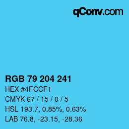 カラーコード: RGB 79 204 241 | qconv.com