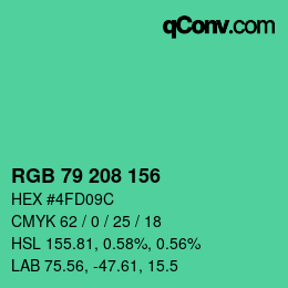 Color code: RGB 79 208 156 | qconv.com