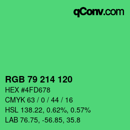 Color code: RGB 79 214 120 | qconv.com