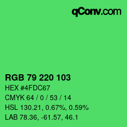 Color code: RGB 79 220 103 | qconv.com