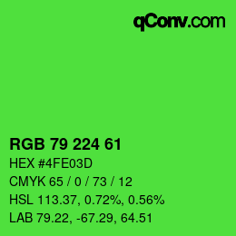 Color code: RGB 79 224 61 | qconv.com